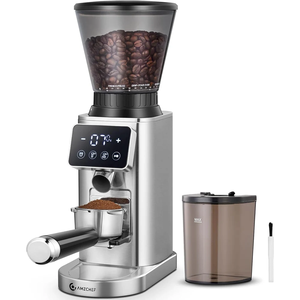 AMZCHEF Molinillo de Café Eléctrico con 48 Niveles de Molienda foto 1