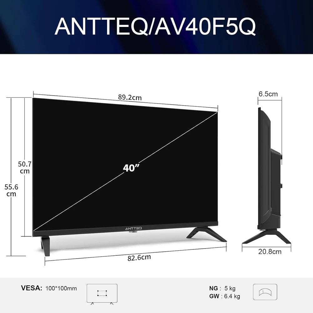 Antteq AV40F5Q 40" QLED Smart TV Bluetooth