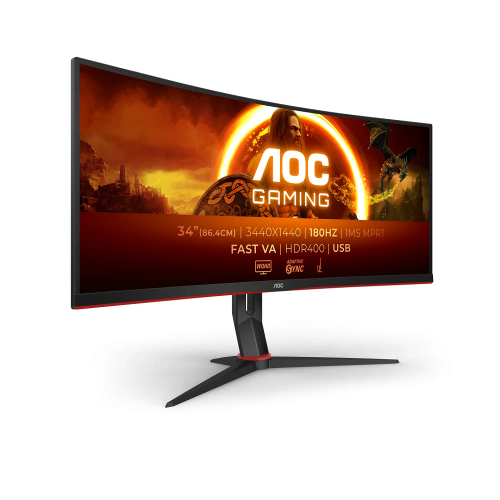 AOC CU34G2XPD/BK Gaming Monitor 34 Pulgadas 180Hz Panel Fast VA