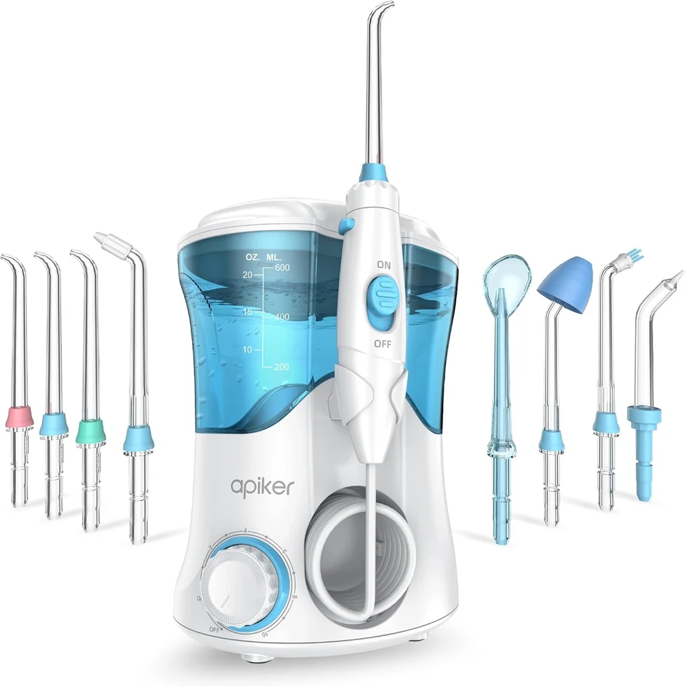 Apiker Irrigador Dental Profesional con 8 Boquillas, 600ml foto 1
