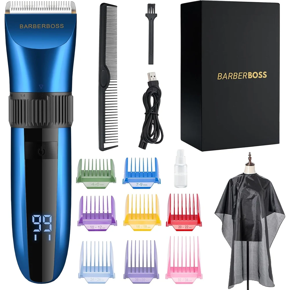 BarberBoss Recortadora de Barba y Pelo Inalámbrica Autoafilable, QR-2082
