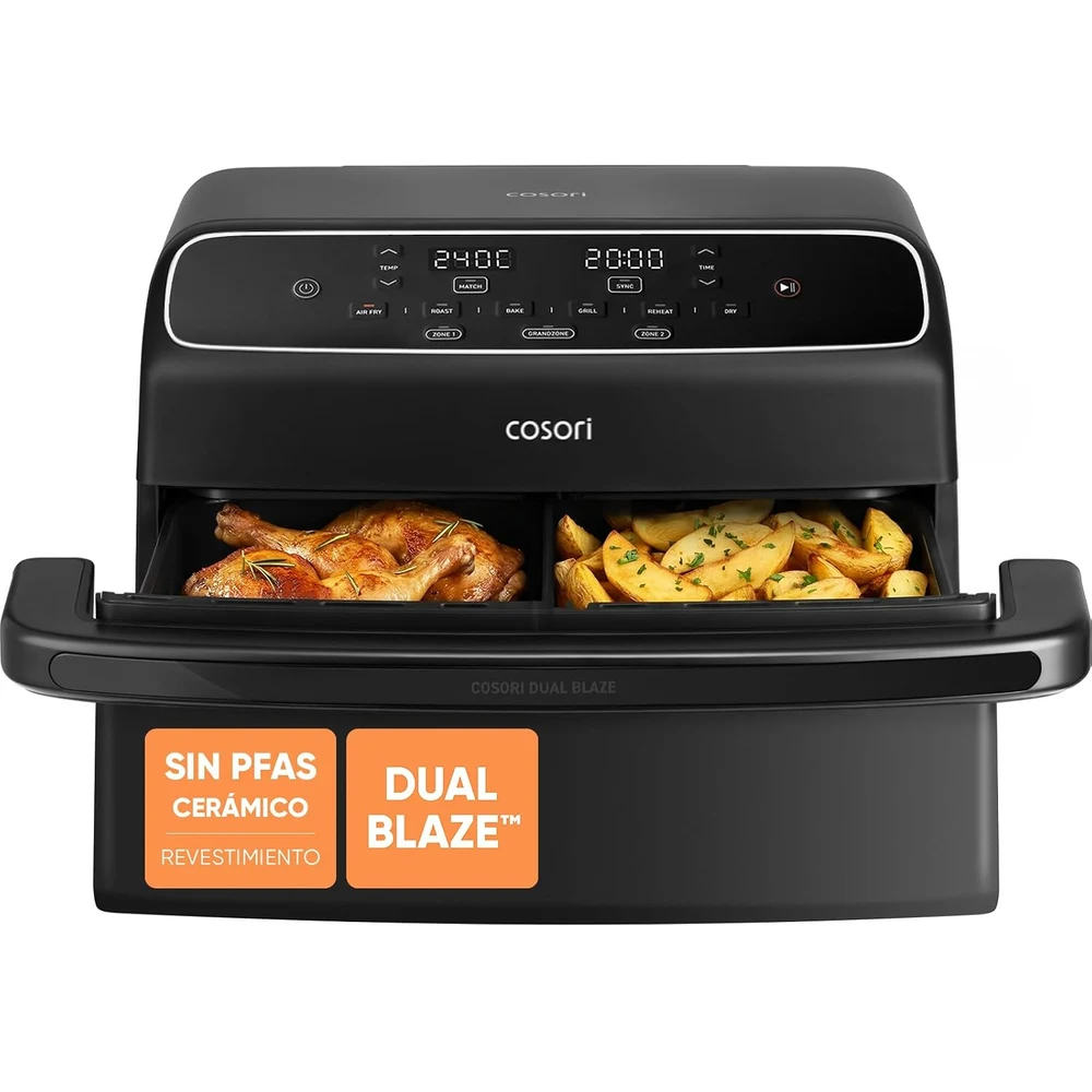 Cosori Freidora de Aire 8 Dual Blaze TwinFry Compact