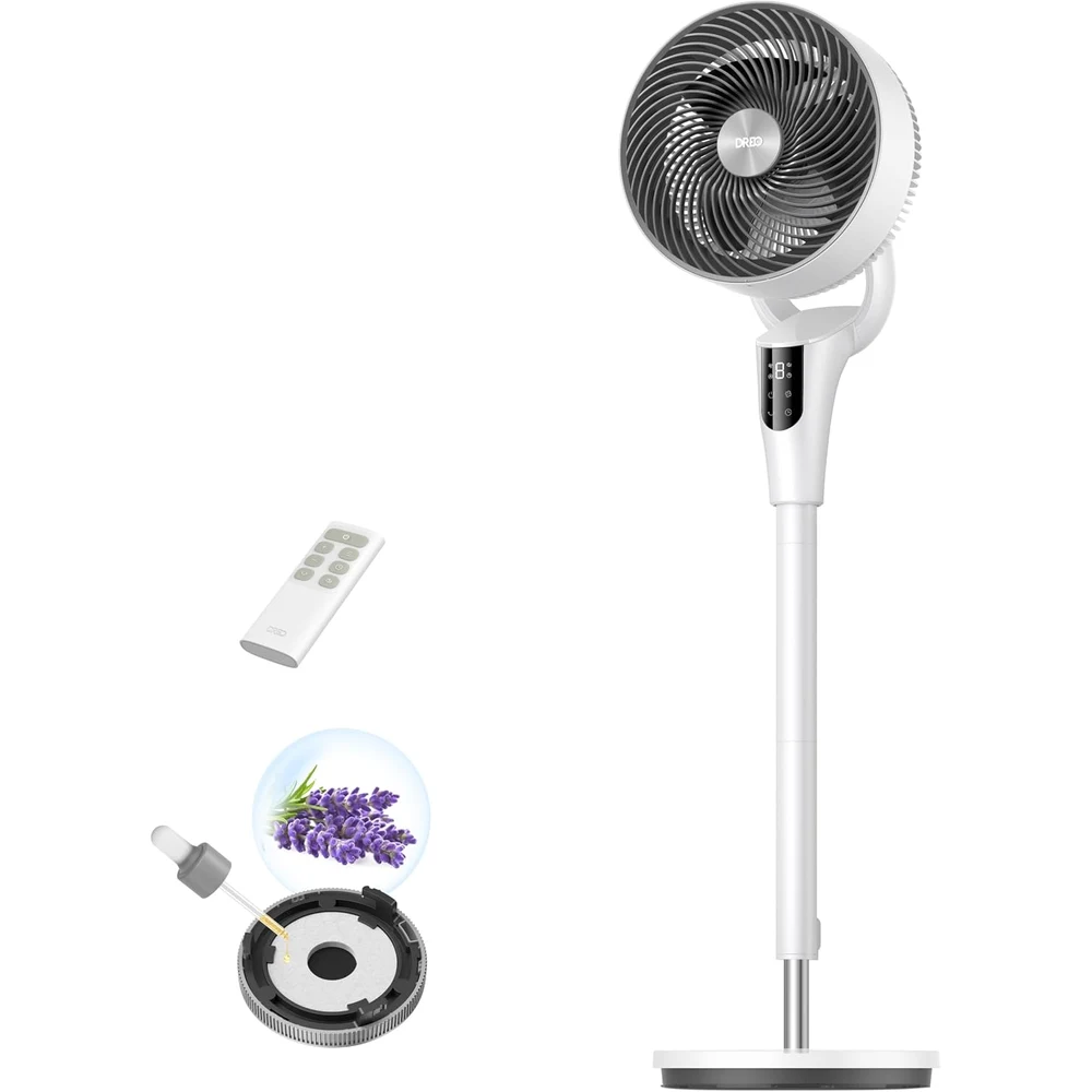 DREO Ventilador de Pie Silencioso para Dormitorio [Mejorado]