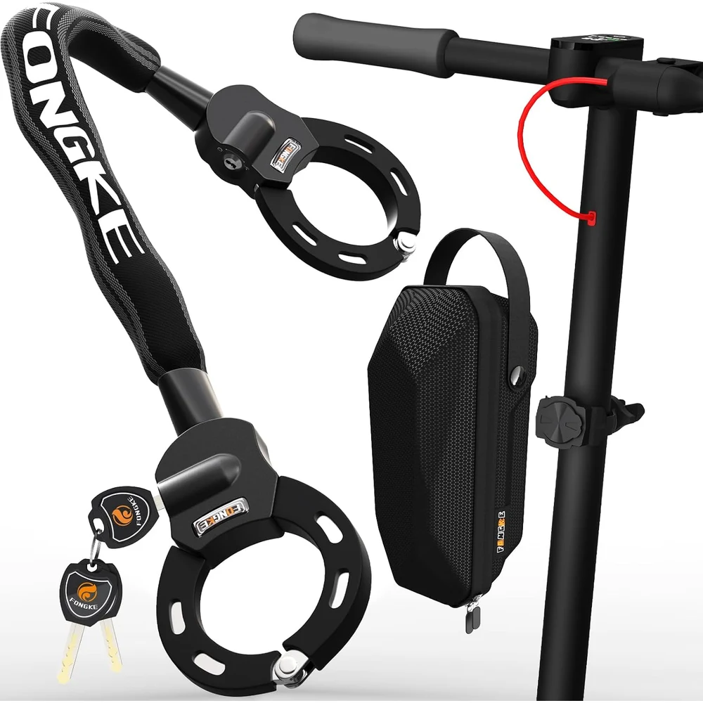 FONGKE Candado Patinete Eléctrico 55cm Cadena Reforzada con Bolsa foto 1