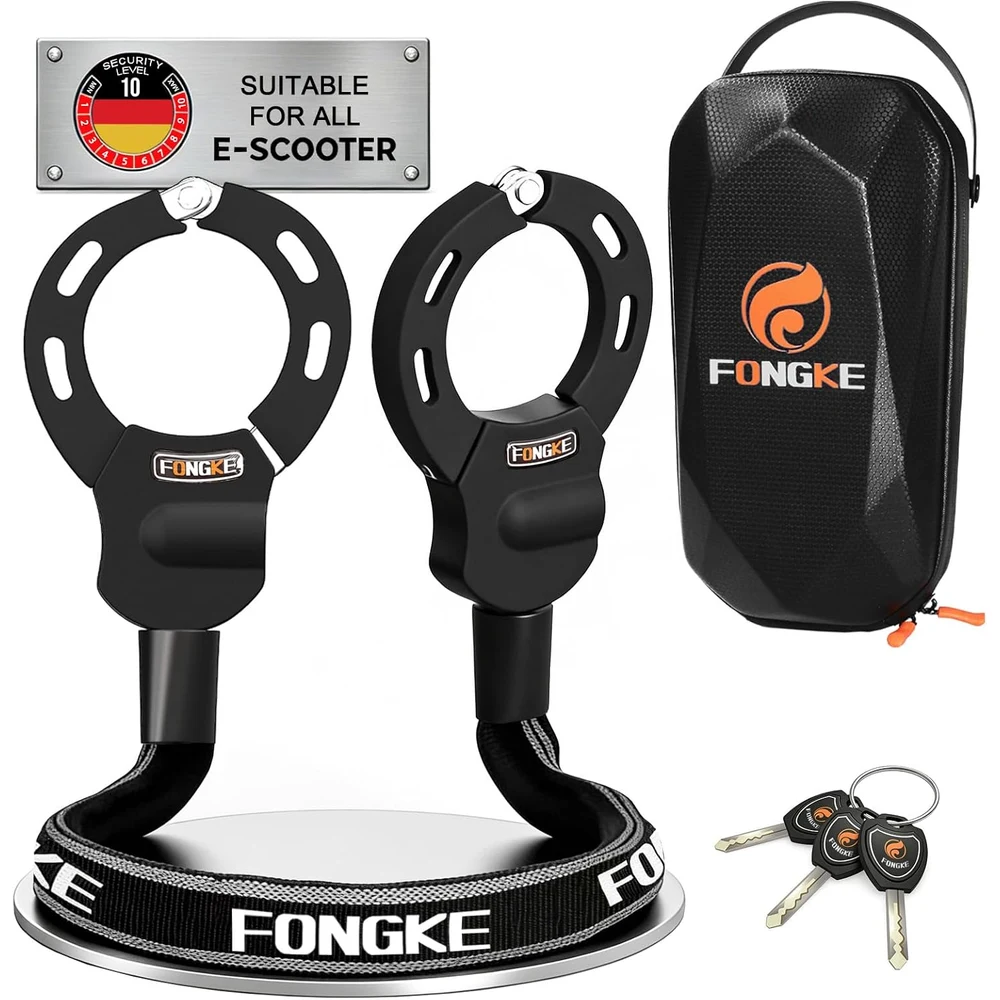 FONGKE Candado Patinete Eléctrico 92cm con Bolsa Impermeable 3L