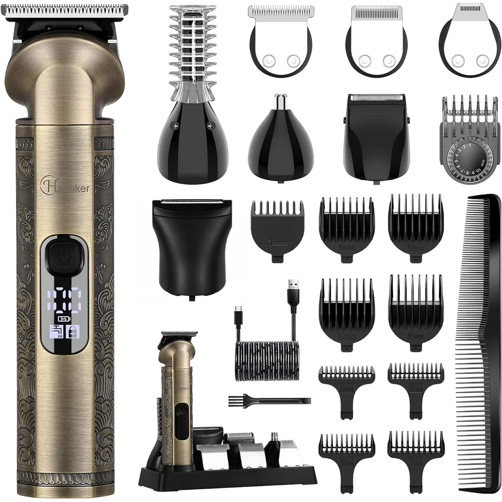 Hatteker Cortadora de Pelo 8 en 1, Bronce, HT-609
