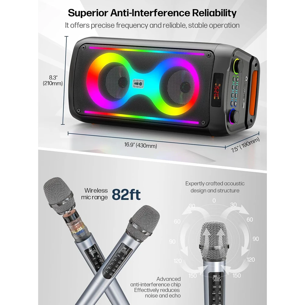 Máquina de Karaoke JAPOUCA K71 con 2 Micrófonos