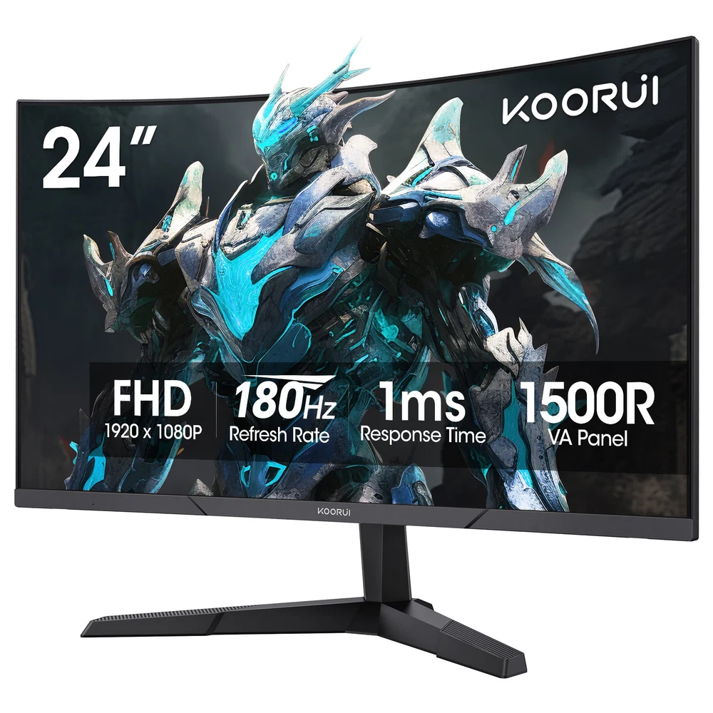 KOORUI Monitor Gaming 24 Pulgadas Curvo 180Hz 1ms Full HD VA 3000 foto 1