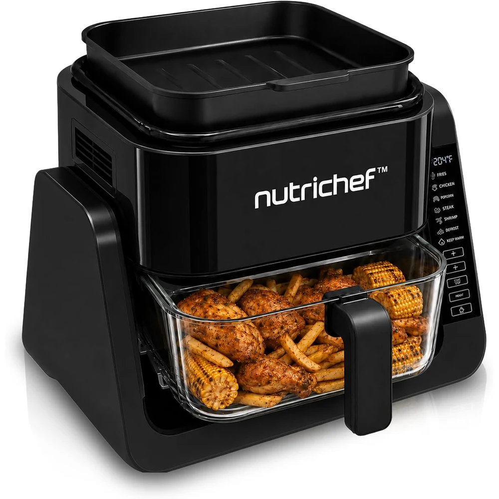 NutriChef Freidora de Aire 3.8L con Grill de 1L foto 1
