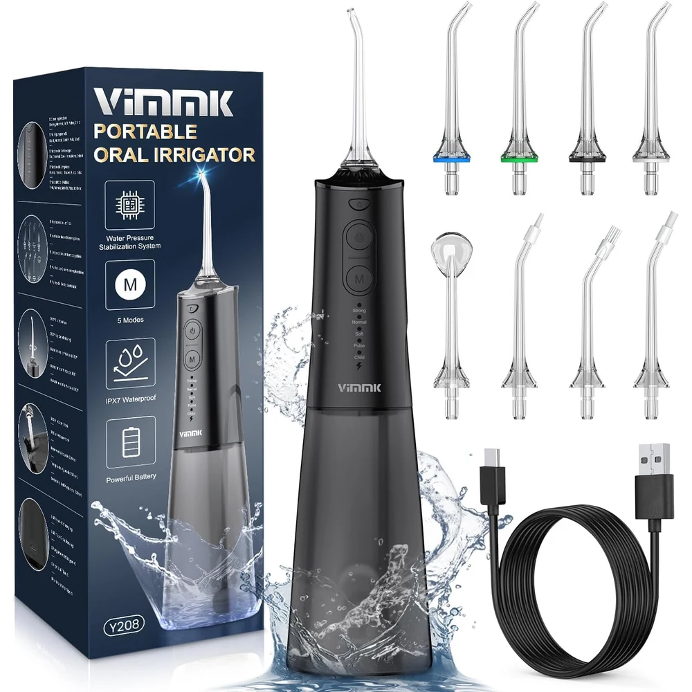 Vimmk Irrigador Dental Portátil Inalámbrico, 300ml