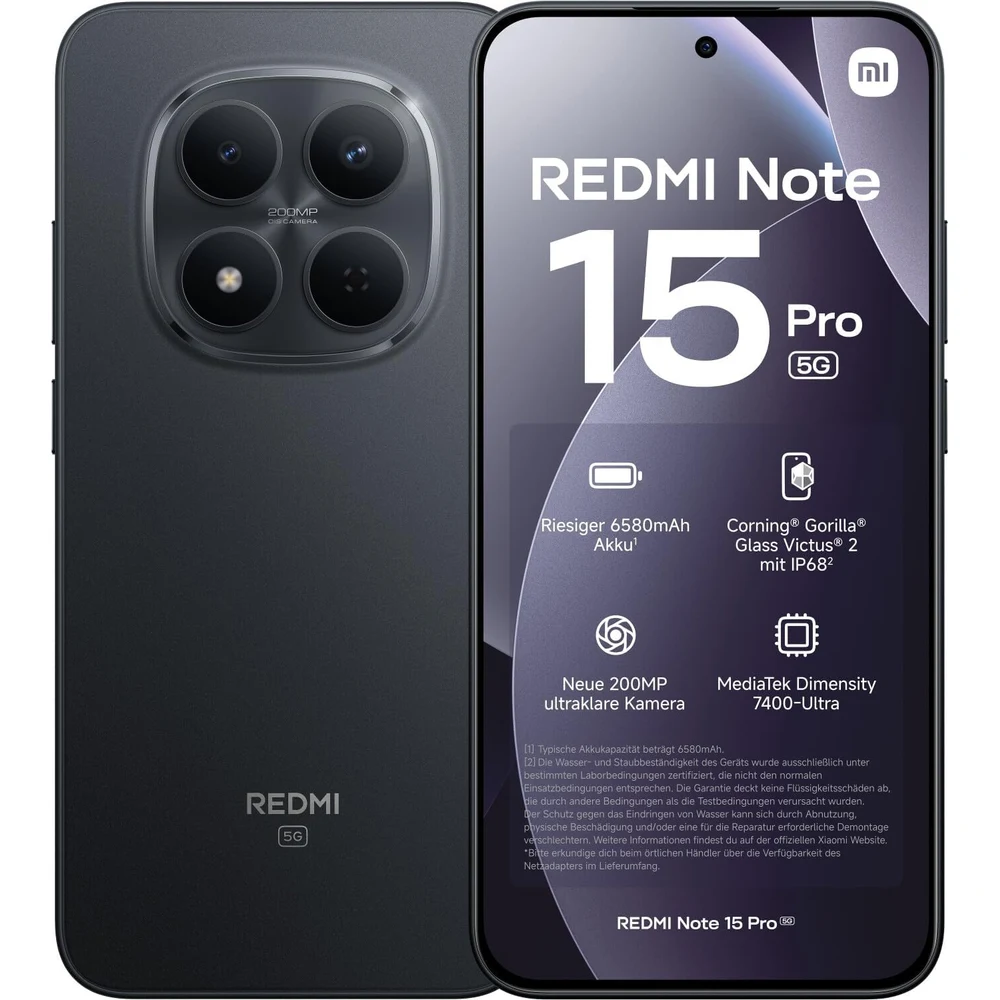 XIAOMI Redmi Note 15 Pro 5G 12GB+512GB Negro